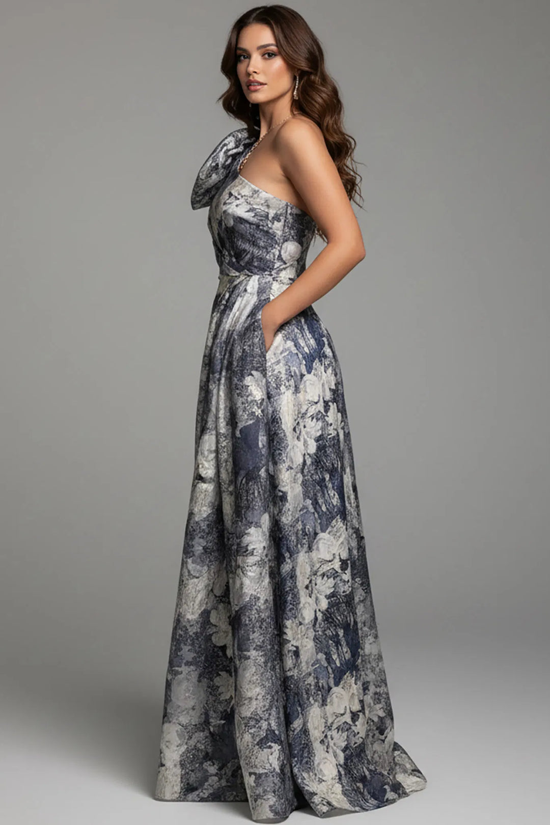 Jovani 25663 One -Sleeve A-line Dress