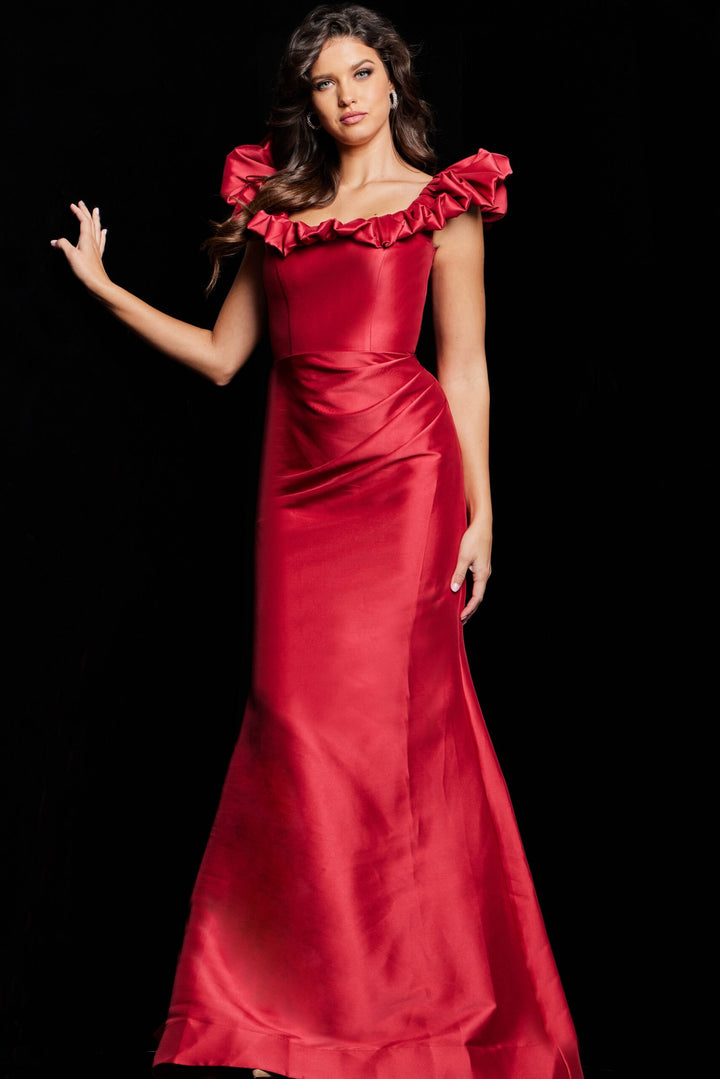 Jovani 25675 Ruffle Draped Trumpet Evening Dress