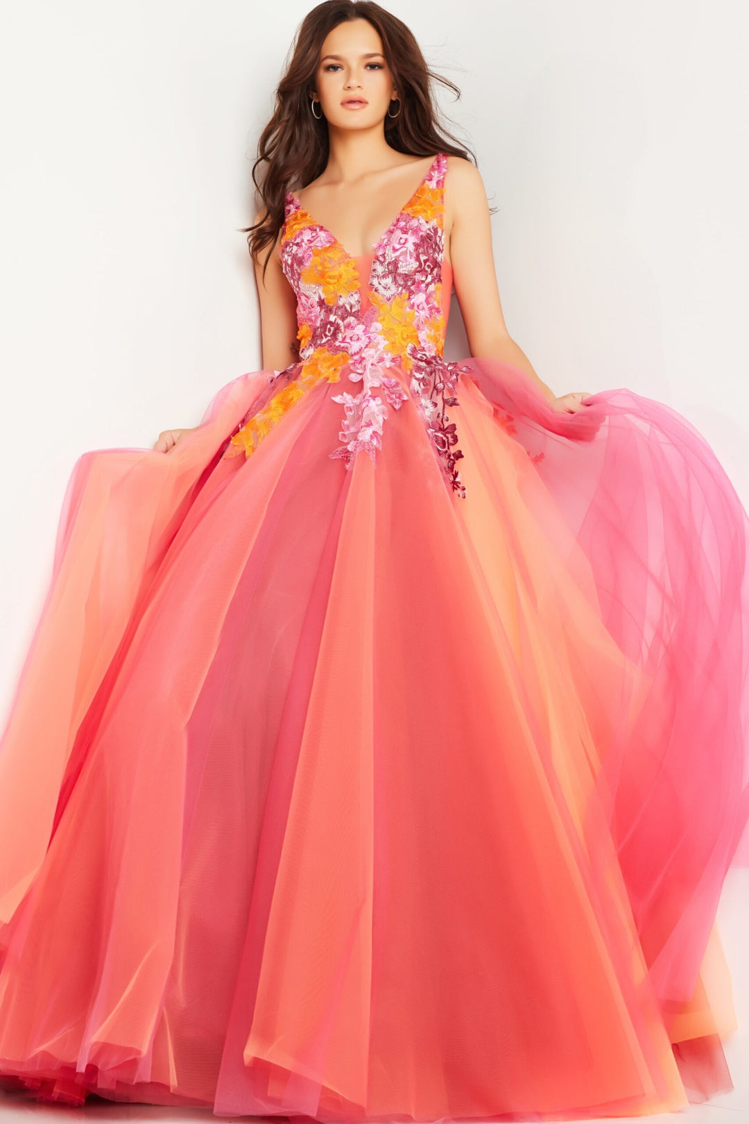 Jovani 25800 Floral Embroidered Sleeveless Ballgown