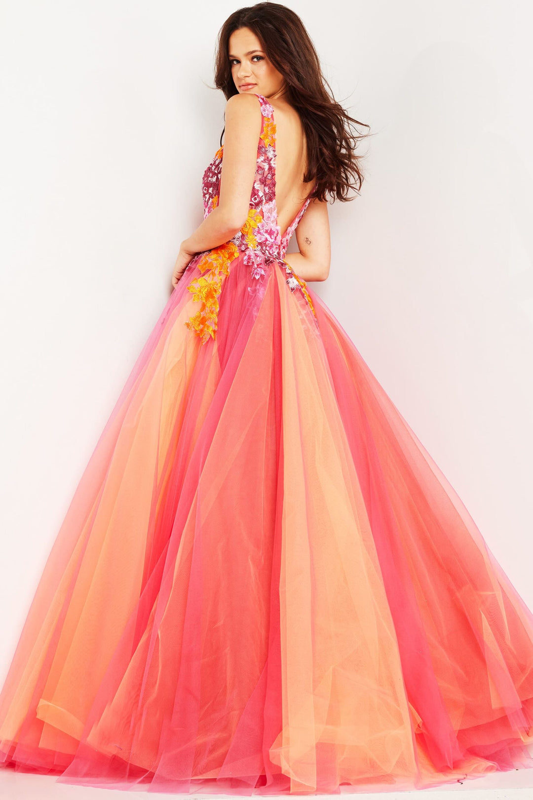 Jovani 25800 Floral Embroidered Sleeveless Ballgown