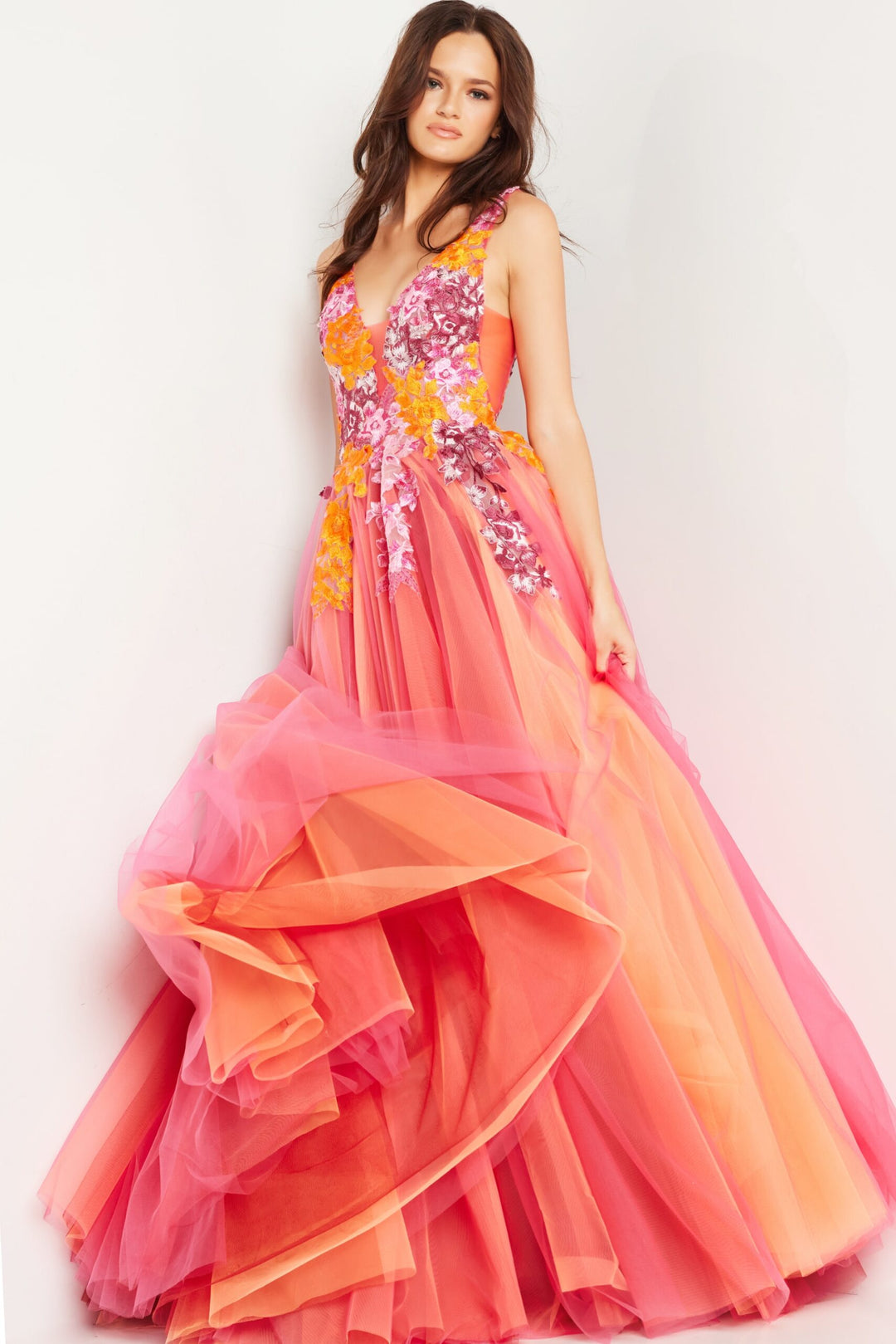 Jovani 25800 Floral Embroidered Sleeveless Ballgown