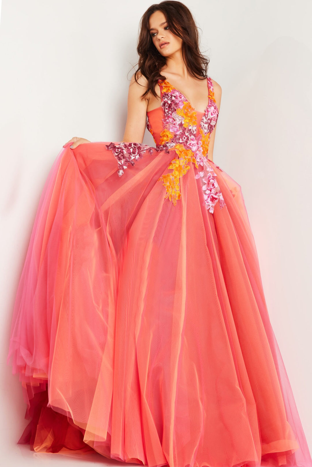 Jovani 25800 Floral Embroidered Sleeveless Ballgown