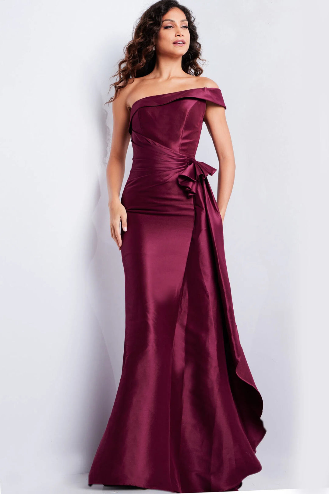 Jovani 25831 Straight Ruched Waist Evening Gown