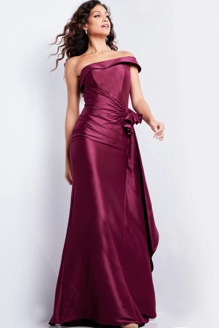 Jovani 25831 Straight Ruched Waist Evening Gown