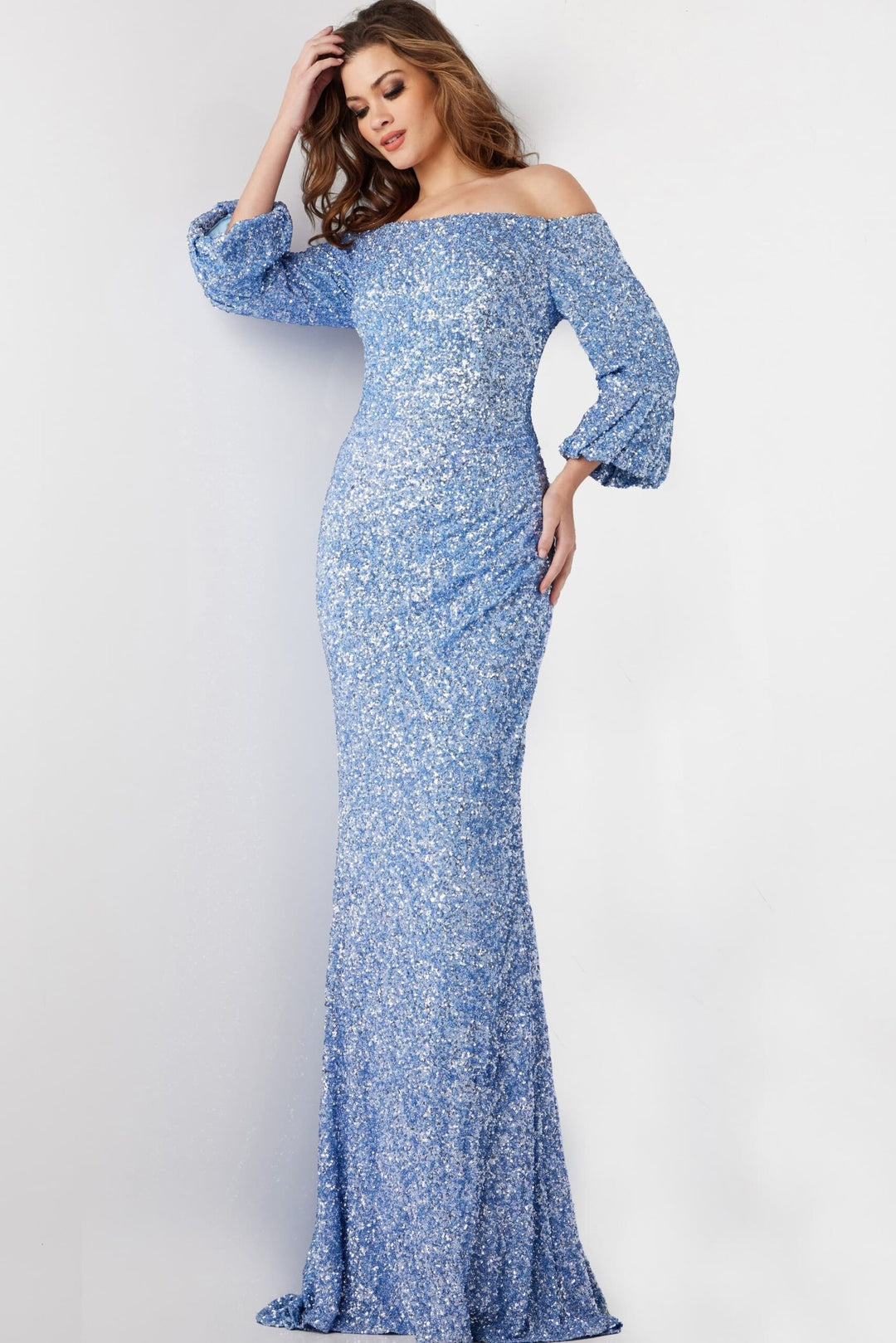 Jovani 25949 Sequin Off-Shoulder Prom Gown