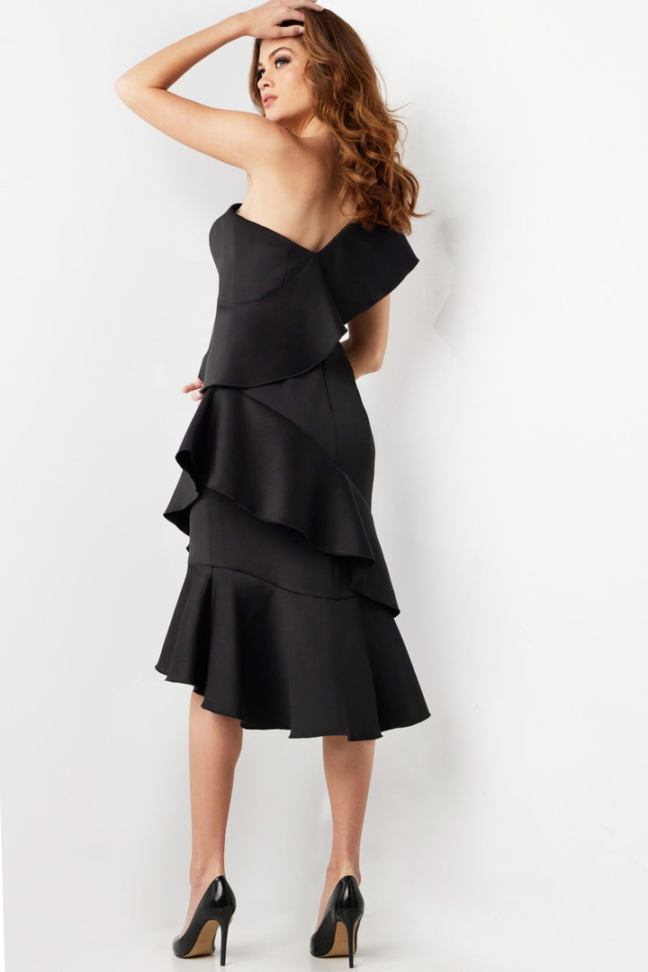 Jovani 25971 Ruffle One-Shoulder Cocktail Dress