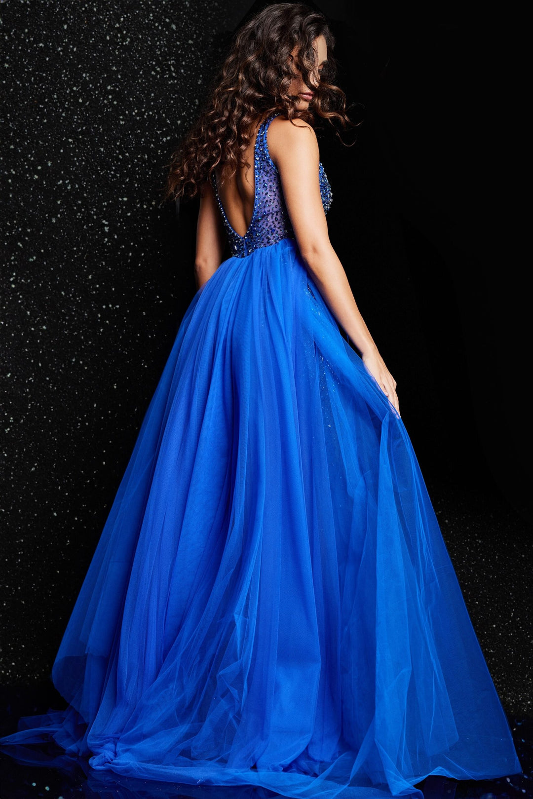 Jovani 26058 Beaded Illusion Prom Gown