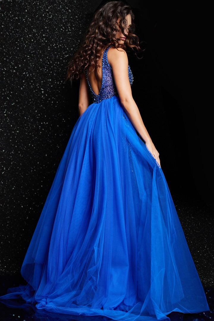 Jovani 26058 Beaded Illusion Prom Gown