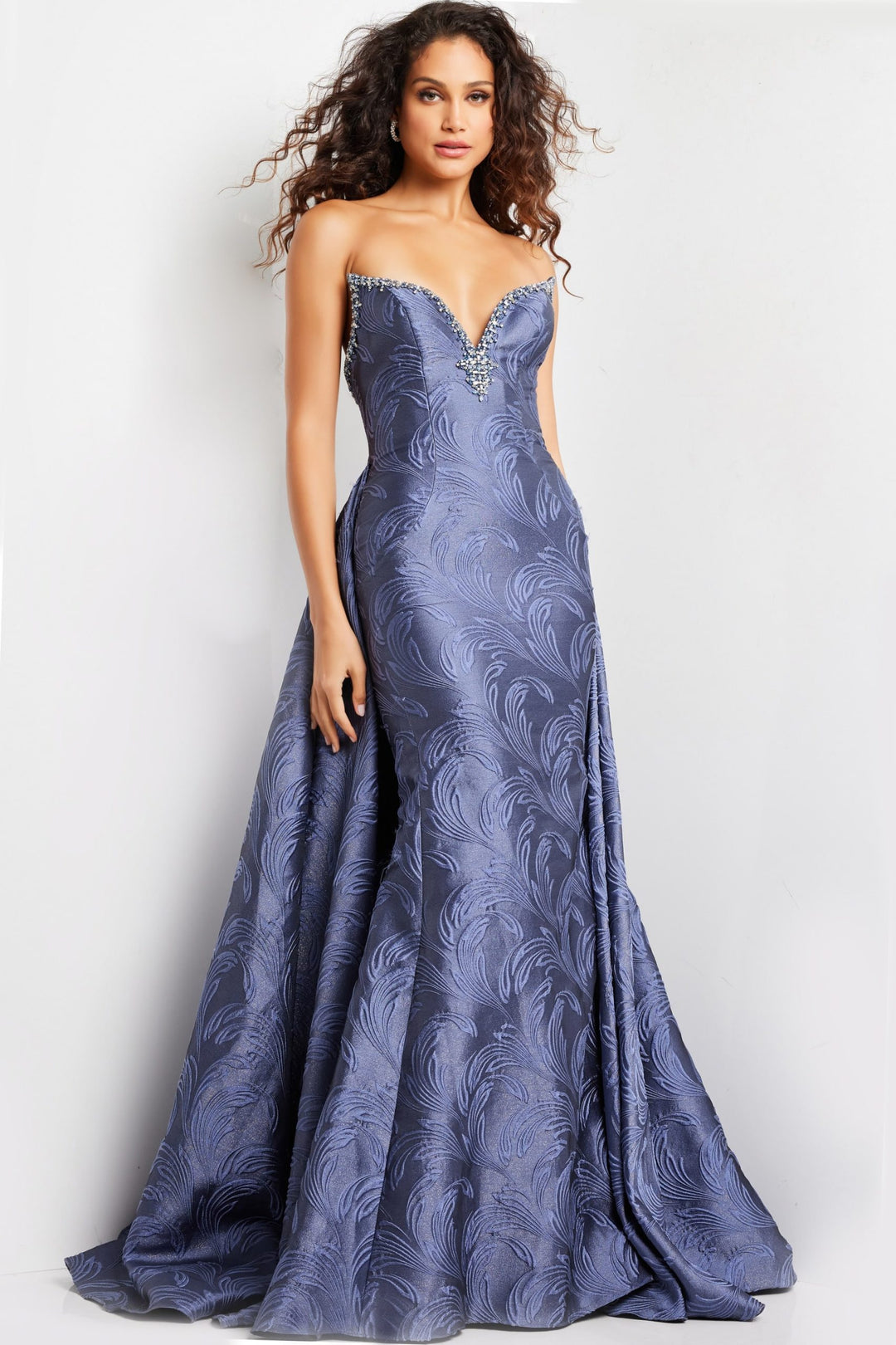Jovani 26115 Backless Overskirt Evening Gown