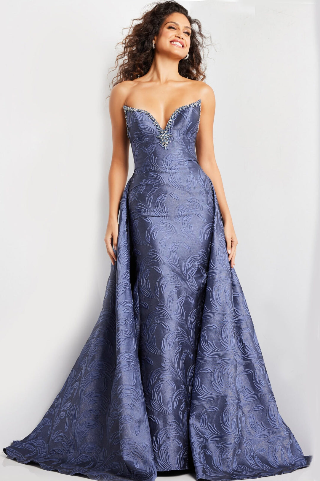 Jovani 26115 Backless Overskirt Evening Gown