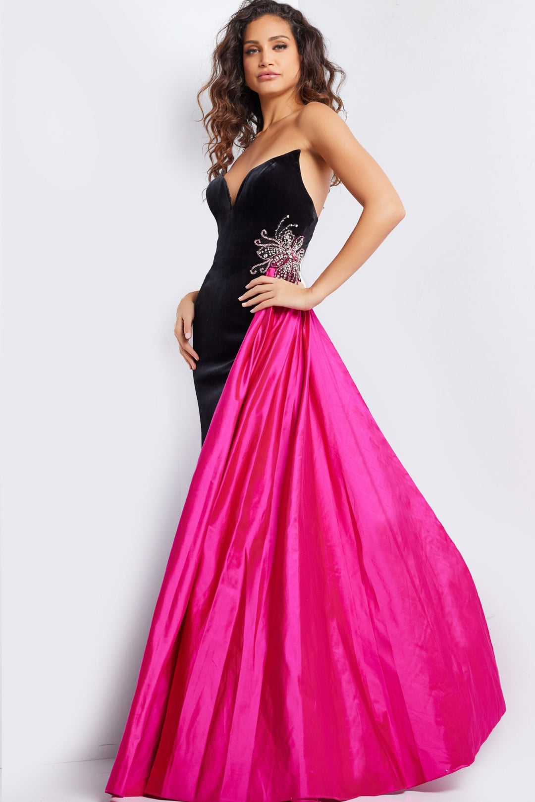 Jovani 26117 Velvet Strapless Prom Gown