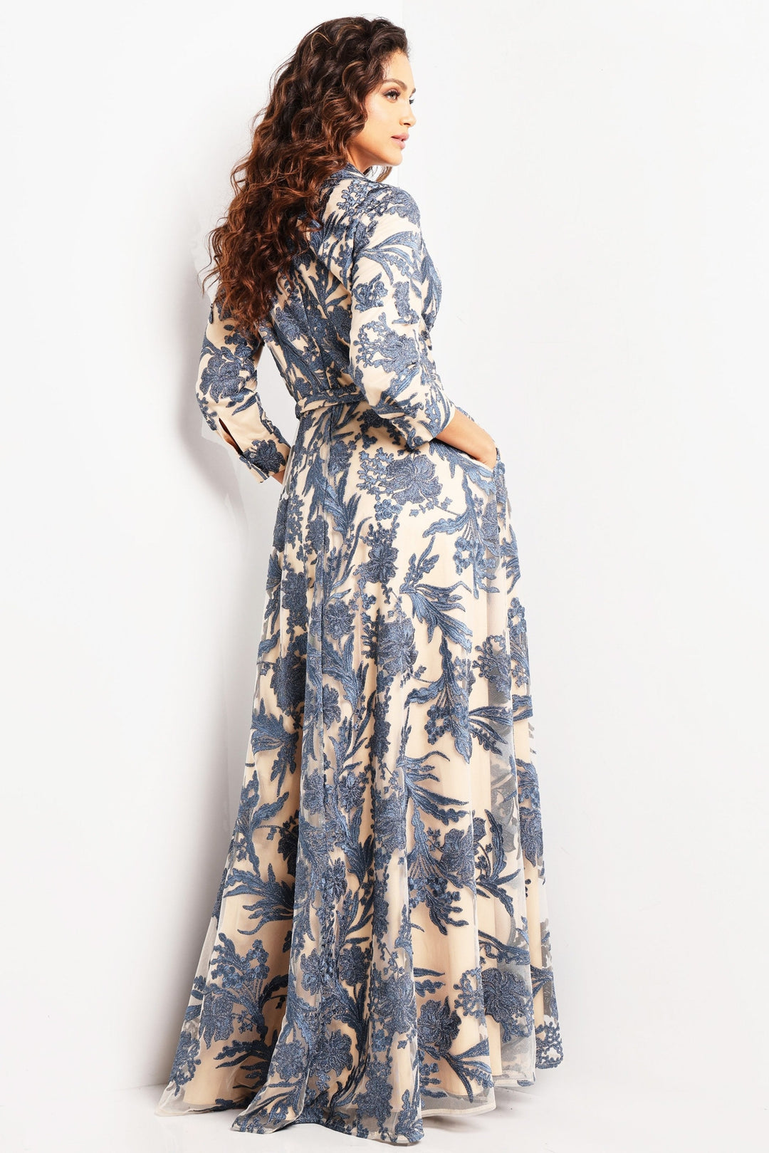Jovani 26148 Collared Embroidered Evening Dress