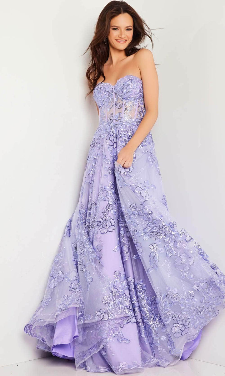 Jovani 26223 Floral Illusion Ballgown