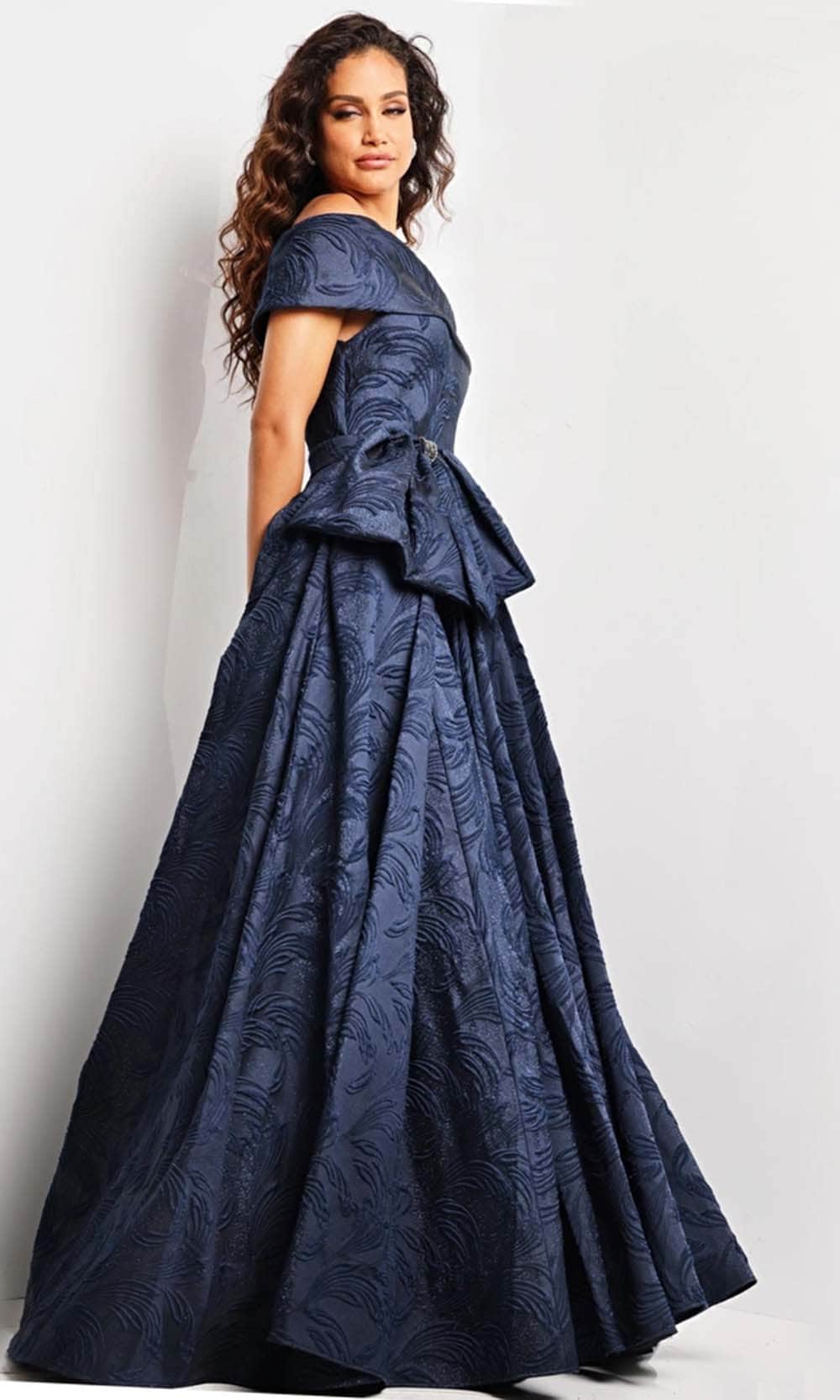 Jovani 26281 Long A Line Formal Evening Dress - Navy / 14 Jovani 26281 Long A Line Formal Evening Dress - Navy / 14