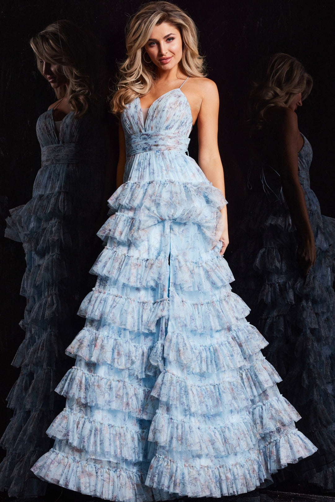 Jovani 36571 Floral Mesh A-Line Prom Dress – The Gown Galleria