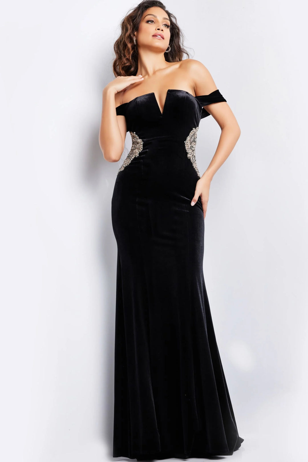 jovani off shoulder dress Jovani 36733 Prom Dress - Black
