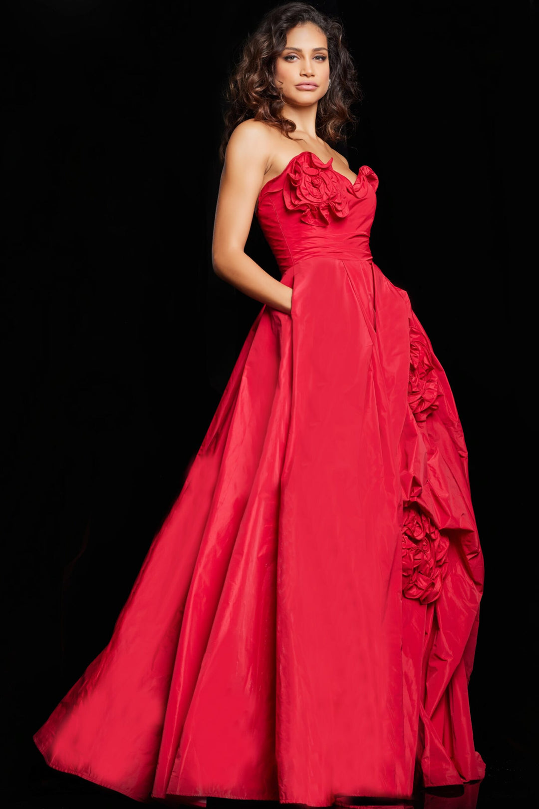 Jovani 37266 Strapless Ruffle Ballgown