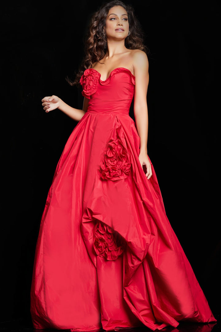 Jovani 37266 Strapless Ruffle Ballgown
