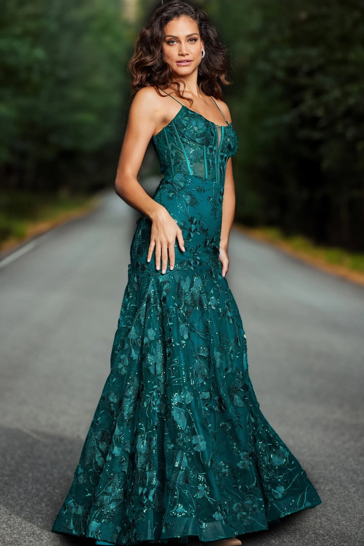 Jovani 38004 Floral Embroidered Prom Gown The Gown Galleria Jovani 38004 Floral Embroidered Prom Gown The Gown Galleria
