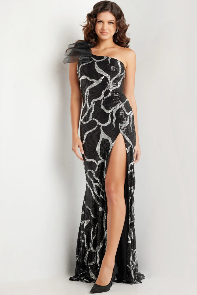 jovani black and silver sequin dress Jovani 38377