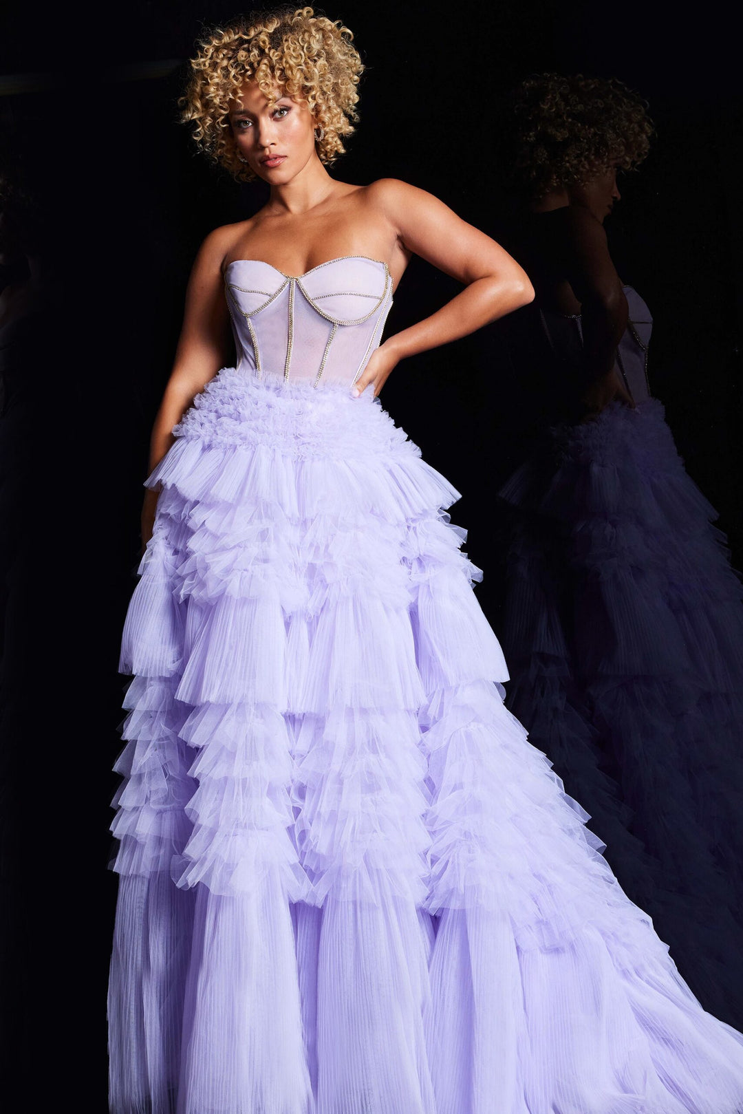 Jovani 38539 Sweetheart Tiered Ballgown