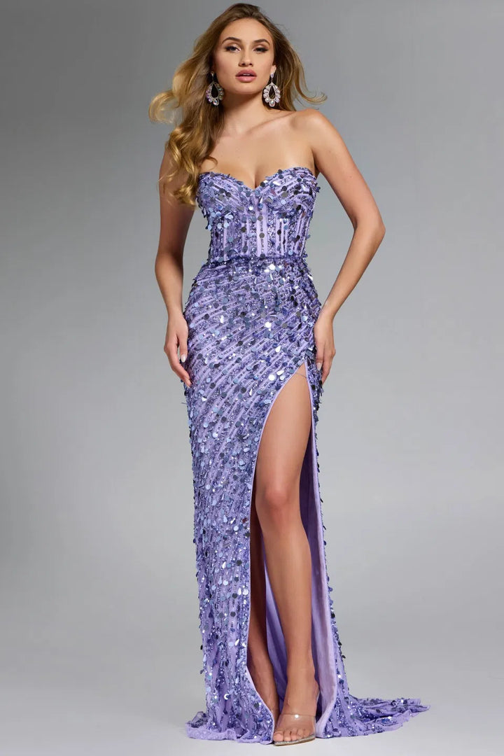 Jovani 46714 Sequin Embellished Silhouette Evening Gown