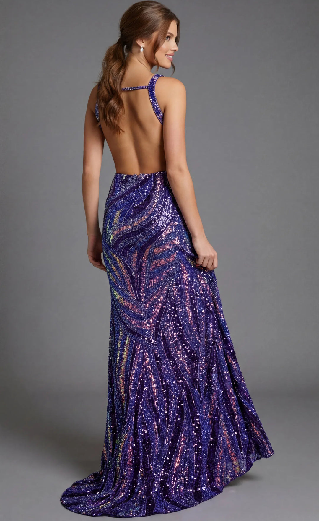 Jovani 47793 Multicolor Sequin Sheath Prom Dress