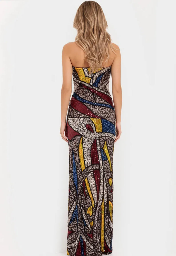 Jovani 48617 Evening Gown With Strapless Silhouette And Slit