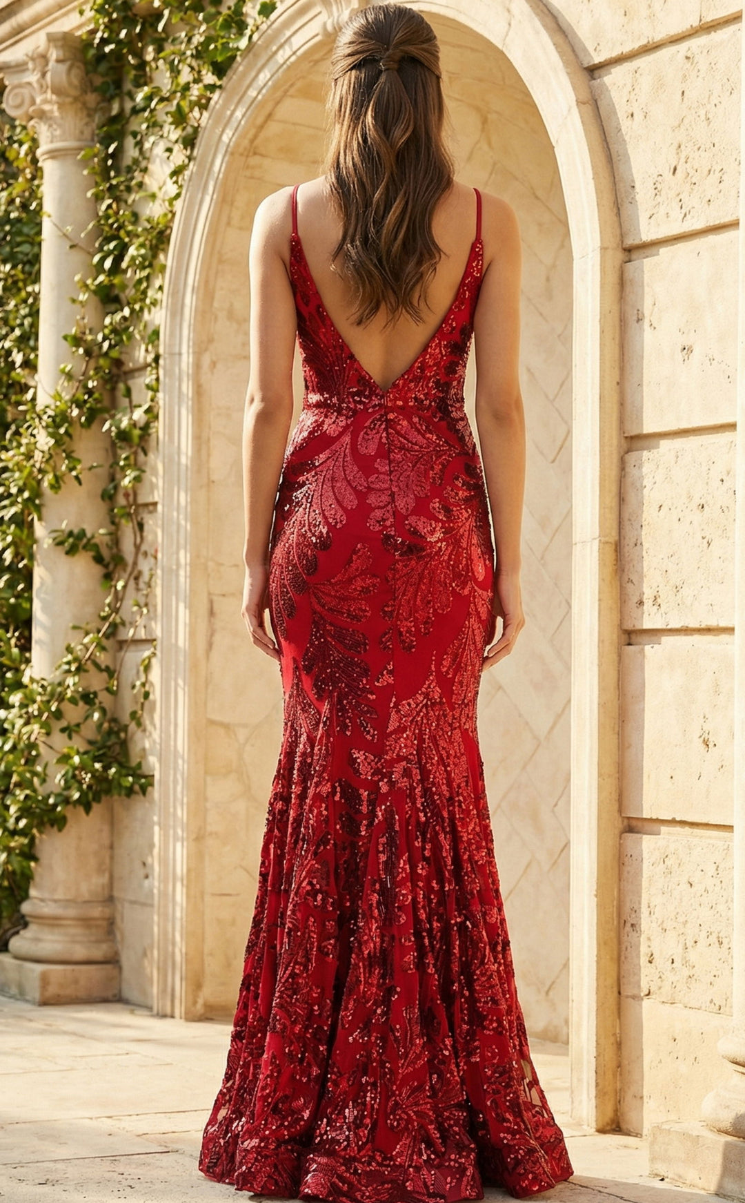 Jovani 48635 Evening Gown With Plunging V-Neckline