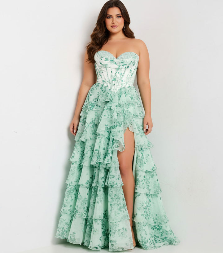 Jovani 48772 Evening Gown Sweetheart Corset Floral Ballgown