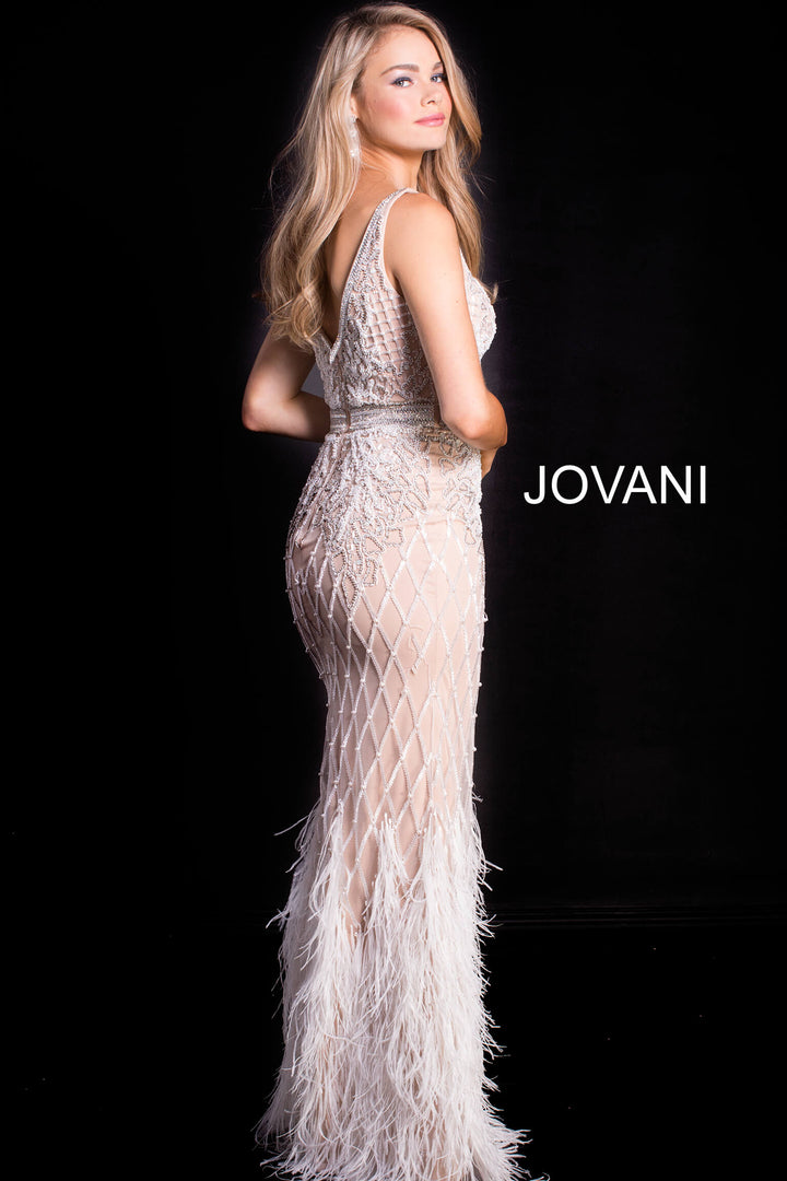 Jovani 55796 Sleeveless Embellished V-neck Junior Prom Dress