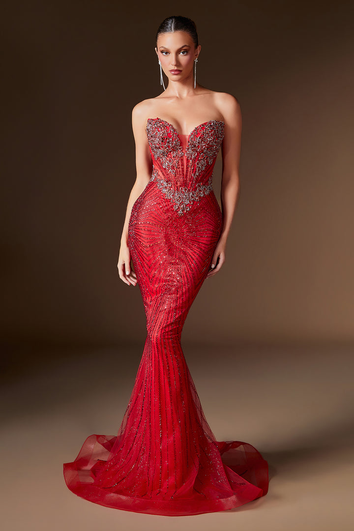 Cinderella Divine KV1129 Fitted Prom Dress with Sweetheart Neckline