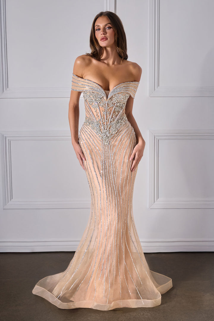 Cinderella Divine KV1130 Evening Gown Off-the-Shoulder Silhouette