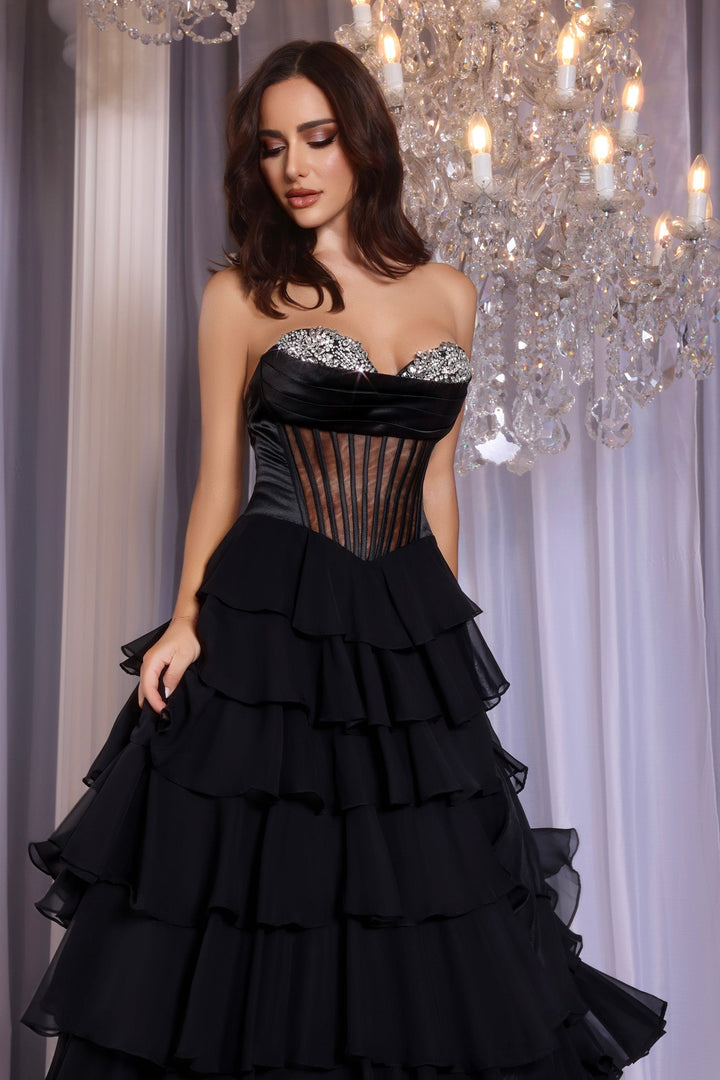 Portia & Scarlett PS25961 Evening Gown With Tiered A-Line Silhouette