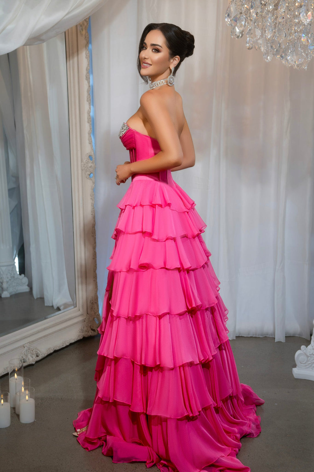Portia & Scarlett PS25961 Evening Gown With Tiered A-Line Silhouette