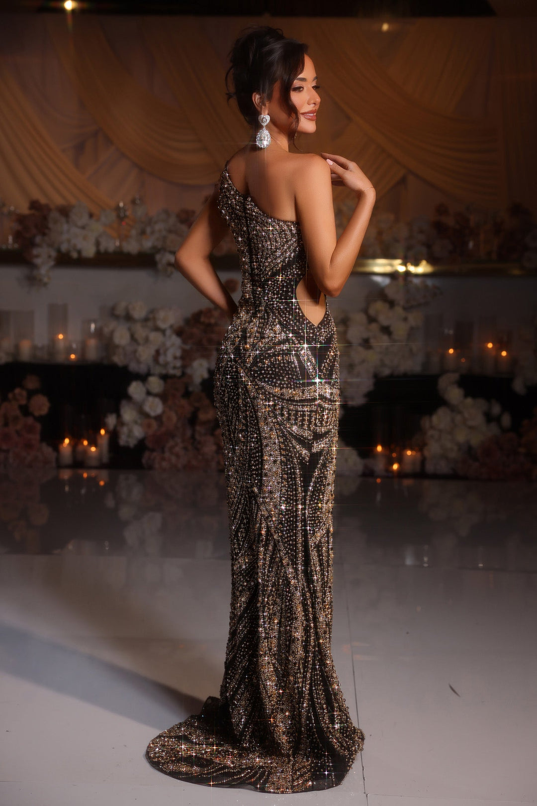 Portia & Scarlett PS25985C Evening Gown With One Shoulder Design