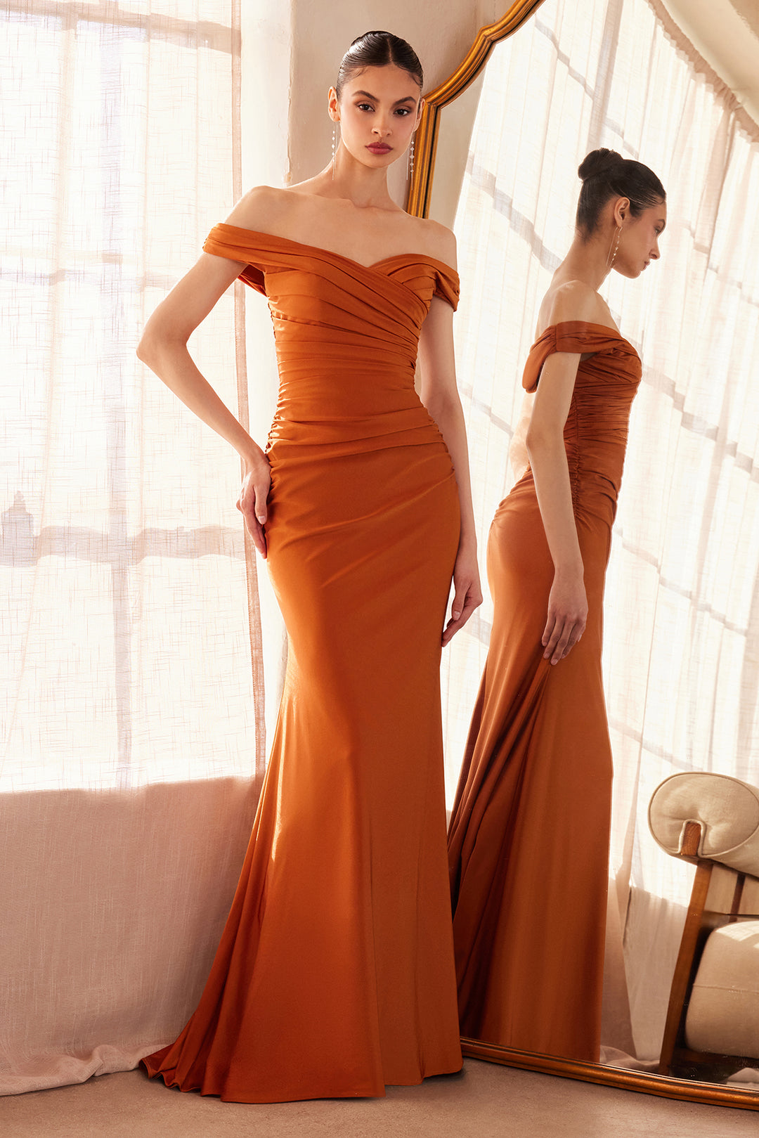 Amoris T402 Evening Gown Off-The-Shoulder Fitted Silhouette