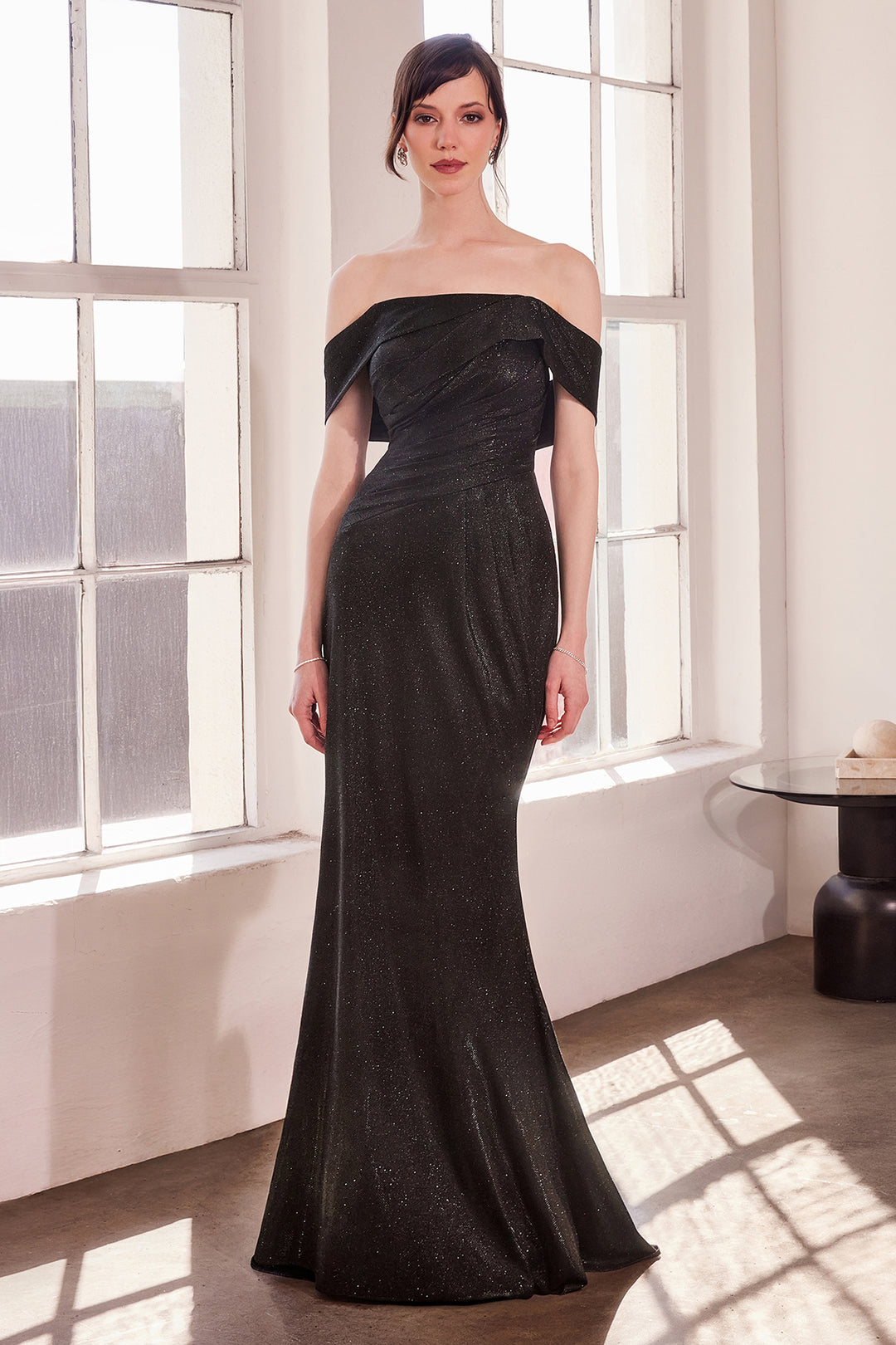 Amoris T603 Evening Gown with Off-the-Shoulder Silhouette