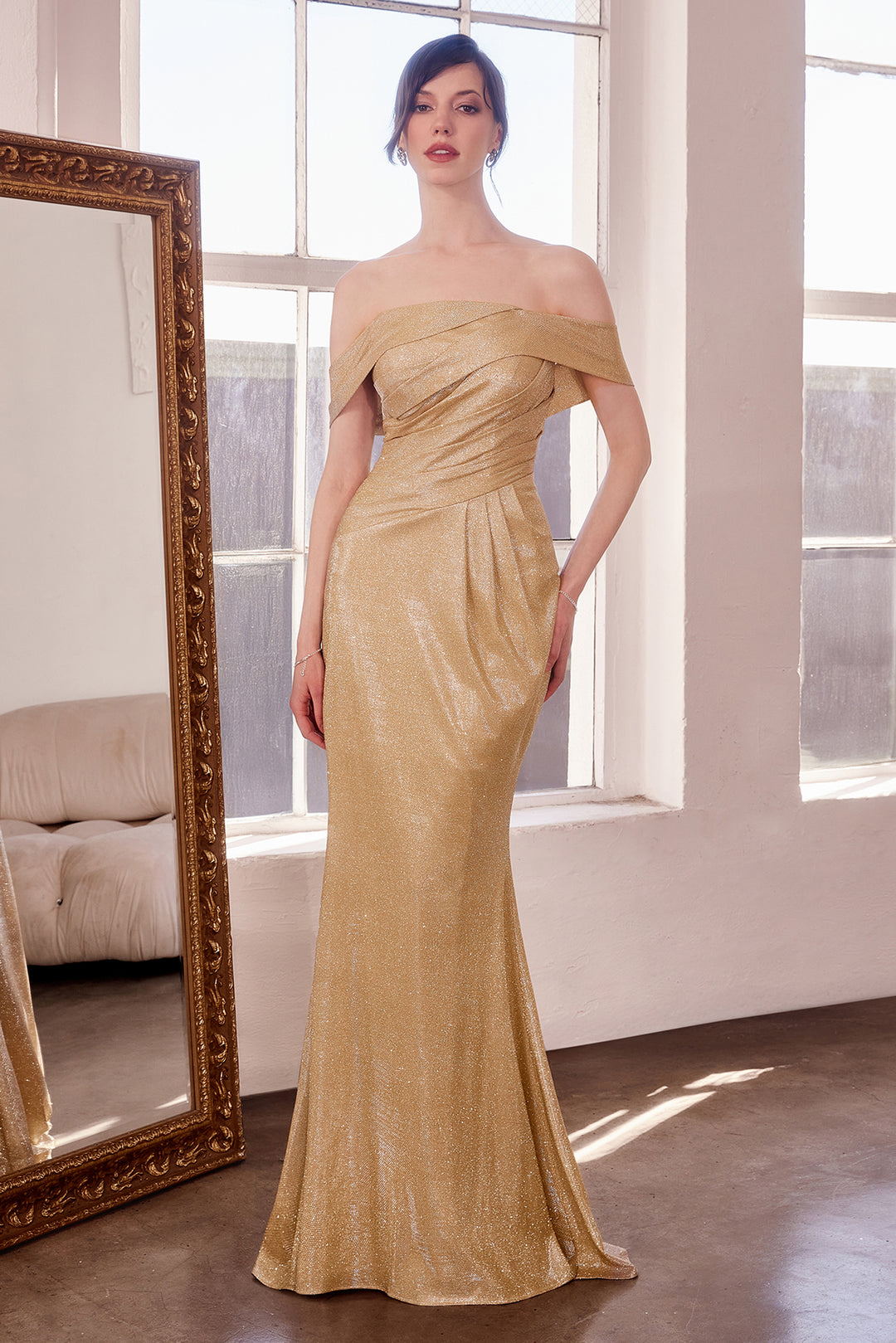 Amoris T603 Evening Gown with Off-the-Shoulder Silhouette