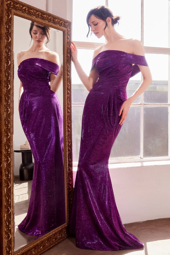Amoris T603 Evening Gown with Off-the-Shoulder Silhouette