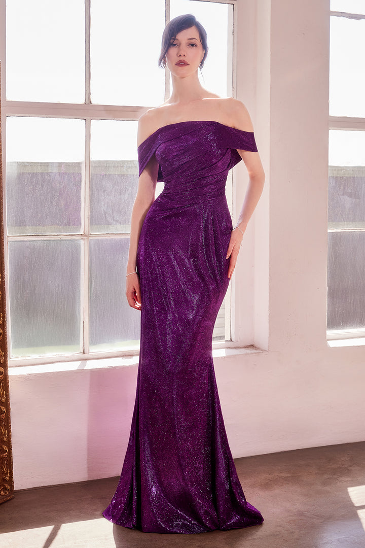 Amoris T603 Evening Gown with Off-the-Shoulder Silhouette