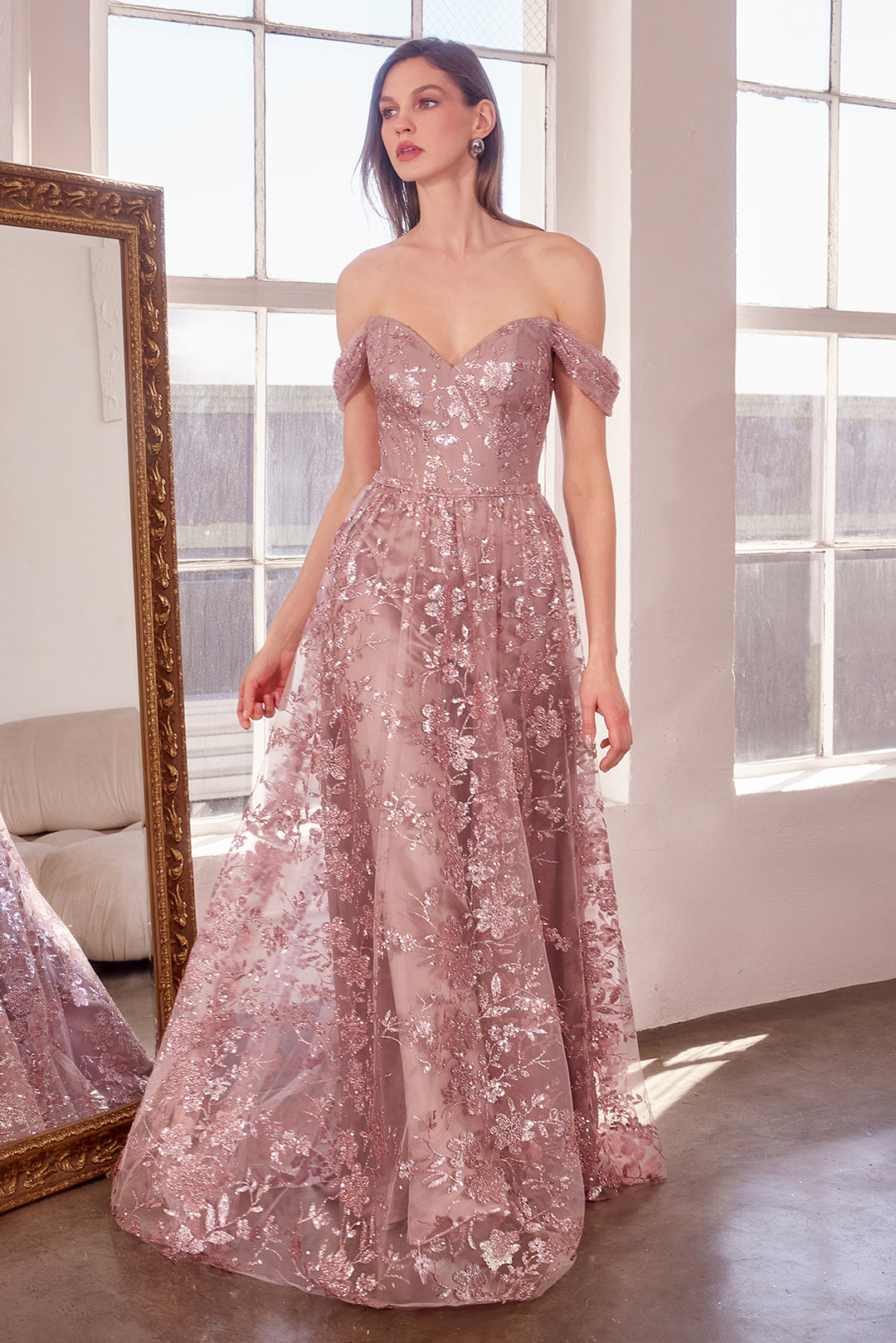 Amoris T607 Evening Gown Off-the-Shoulder Sweetheart Neckline