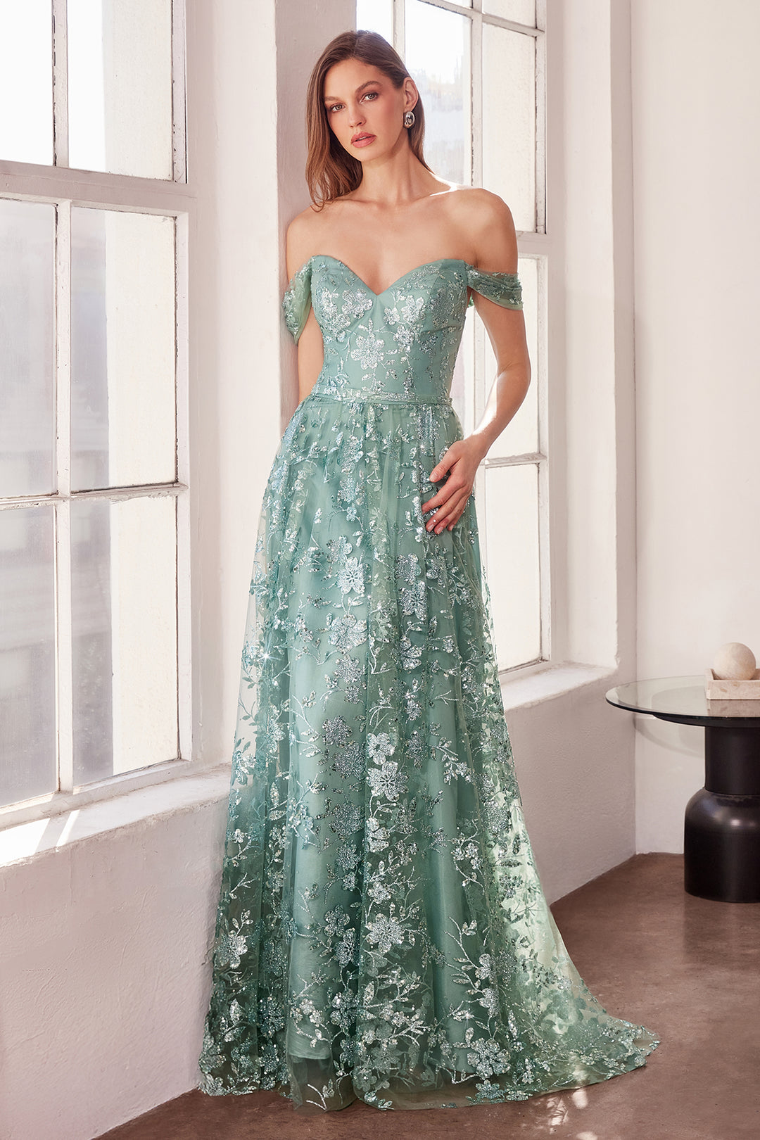 Amoris T607 Evening Gown Off-the-Shoulder Sweetheart Neckline