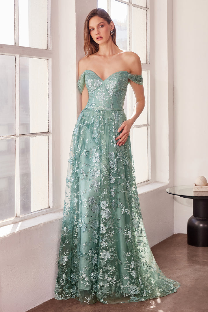 Amoris T607 Evening Gown Off-the-Shoulder Sweetheart Neckline