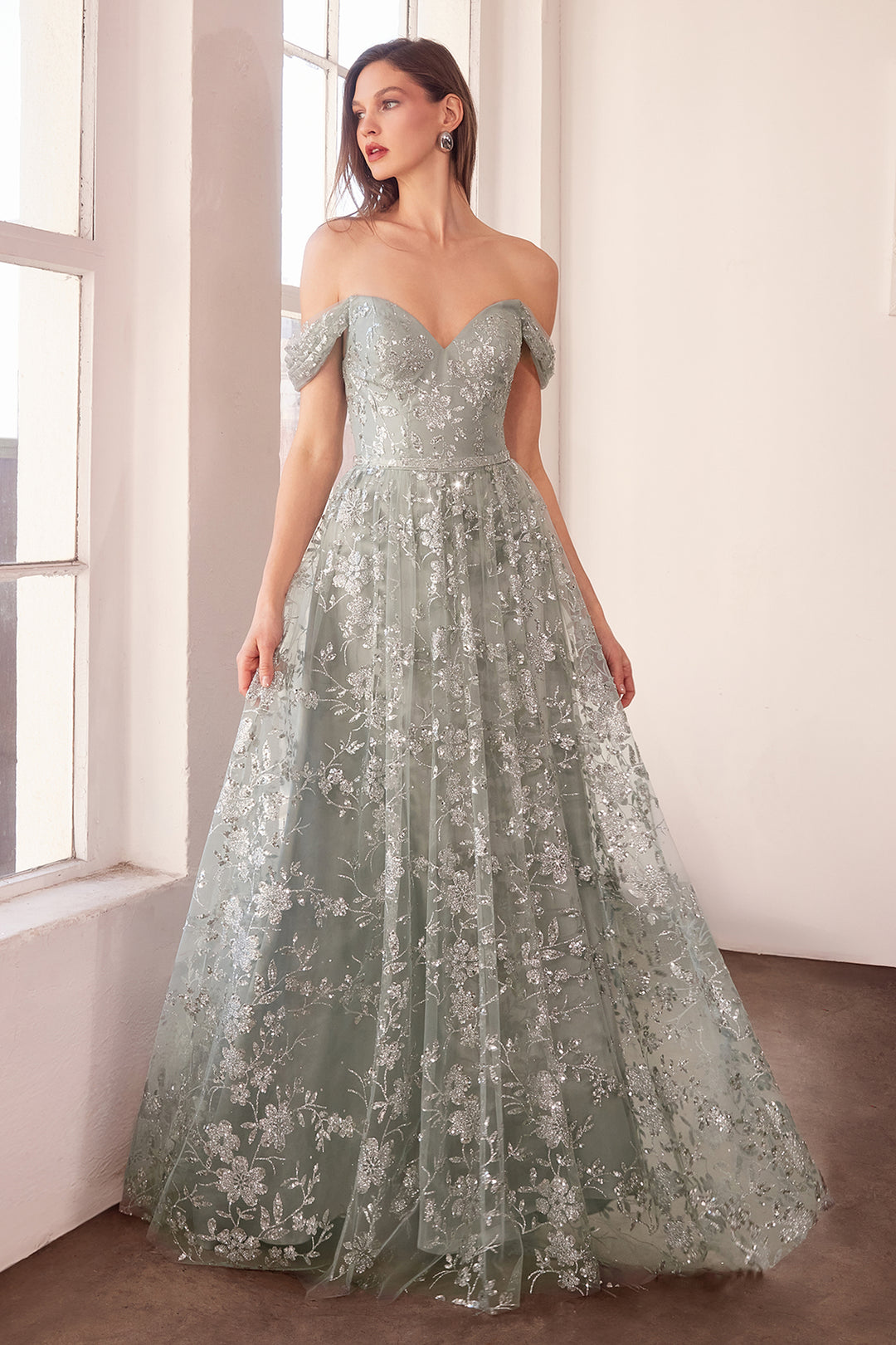 Amoris T607 Evening Gown Off-the-Shoulder Sweetheart Neckline