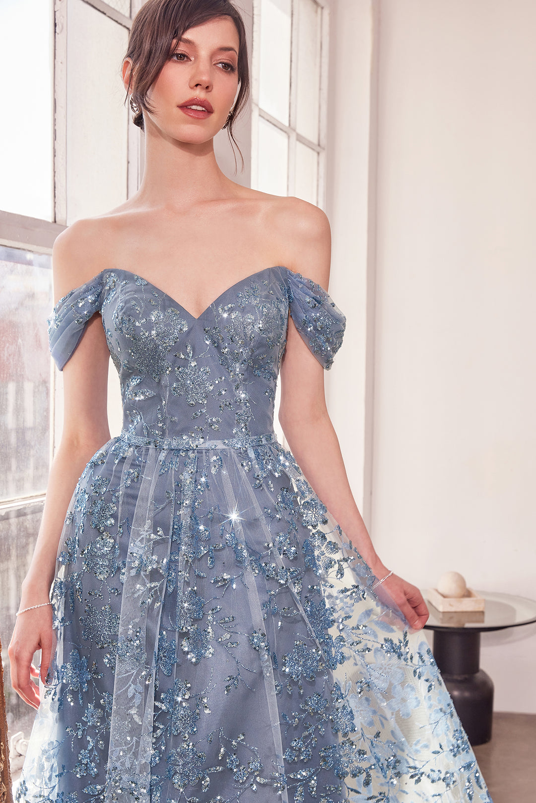 Amoris T607 Evening Gown Off-the-Shoulder Sweetheart Neckline