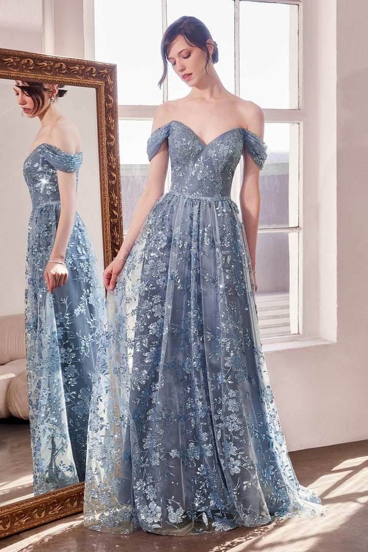 Amoris T607 Evening Gown Off-the-Shoulder Sweetheart Neckline