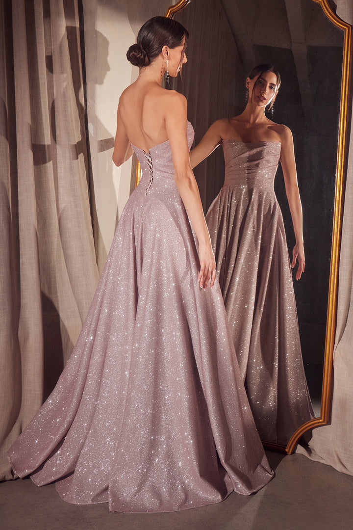 Amoris T701 Evening Gown with Strapless Scoop Neckline