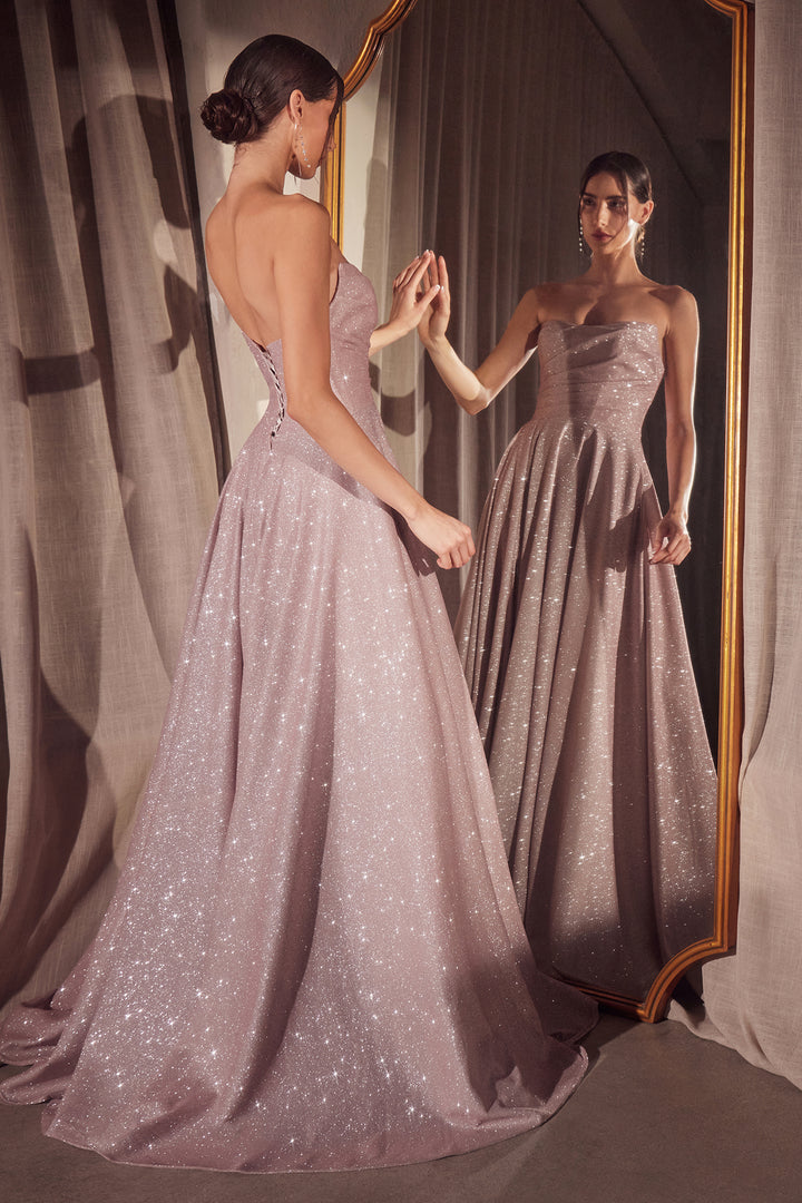 Amoris T701 Evening Gown with Strapless Scoop Neckline