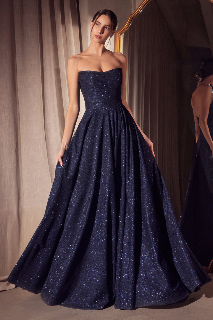 Amoris T701 Evening Gown with Strapless Scoop Neckline